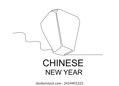Various foods on Chinese New Year. Chinese new year one-line drawing