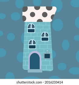 Various forms of cute houses in vintage style. Paper cut style and flat design.