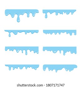 Various forms of liquid flow and water flow from high to low.vector illustration and icon
