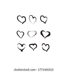 various forms of the love logo by using a brush