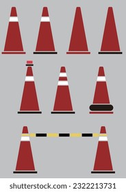 Various forms of triangular cone roadblocks 3