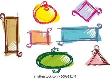 Various frames in abstract shapes