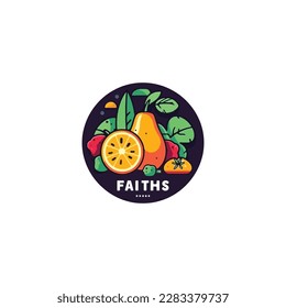 various fresh fruits logo vector