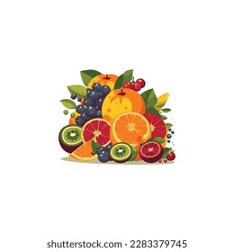 various fresh fruits logo vector