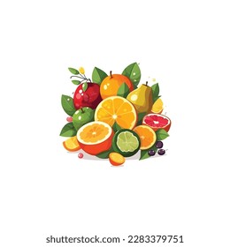 various fresh fruits logo vector