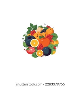 vector de logotipo de frutas frescas
