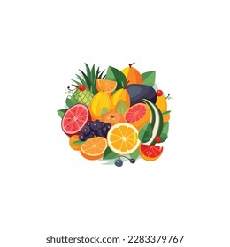 various fresh fruits logo vector