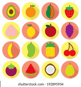 various fruit flat icon