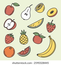 Various Fruit Icons Vector illustration