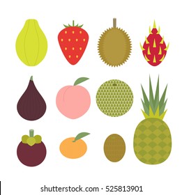 various fruits vector illustration flat design