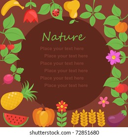 Various Fruits and Vegetables border