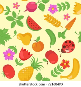 Diversas Frutas e legumes padrão sem costura