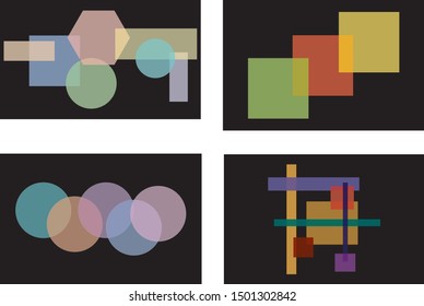 Various geometric shapes And colorful