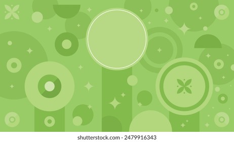 Various geometric shapes were combined together to create an abstract, green background. Creative vector illustration.
