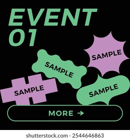VARIOUS GEOMETRIC TEXT SHAPE BOXES BANNER