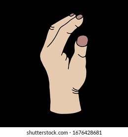 Verschiedene Gesten menschlicher Hände einzeln. Vektorillustration Flach-Illustration in verschiedenen Situationen. Vektorillustration Design Elemente für Infografiken, Web, Internet, Präsentationen.
