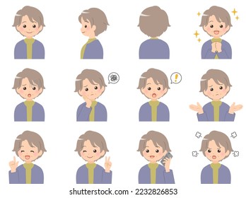 Various gestures of older women