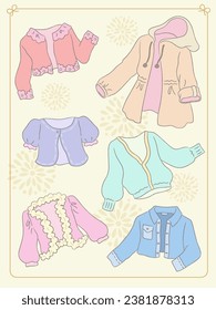 Diversos estilos de prendas de vestir para niñas, primavera y verano