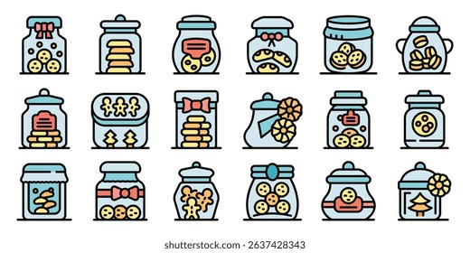 Various glass jars storing different types of cookies and biscuits, ensuring their longevity and deliciousness