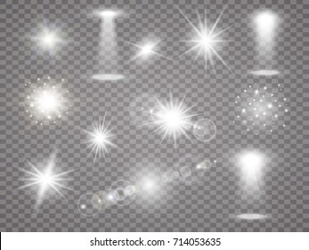 Various glow light effects. Star burst with sparkles. Sunlight.