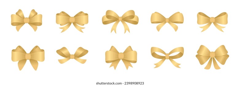 colección variada de arco de regalo dorado