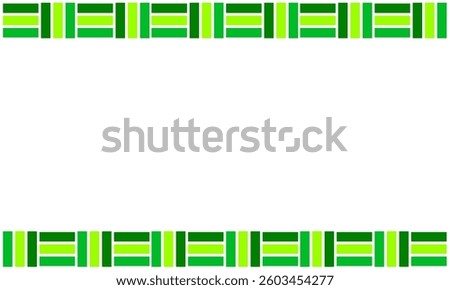 Various green colour frame header and footer square geometric vector graphic element suitable for print or digital usage