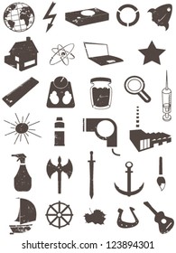 Various grunge icons set