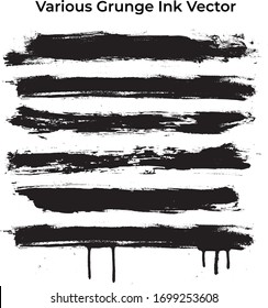 Various Grunge Ink Vector Set