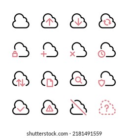 various GUI icons set for cloud-based system