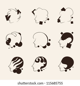 Various hairstyles design - vector