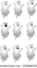 Various Halloween emoji vector illustration set