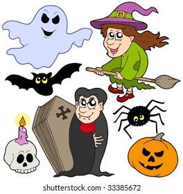 Various Halloween images 1 - vector illustration.