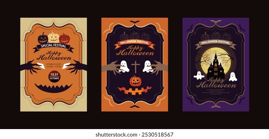 Various Halloween Party Poster Templates
