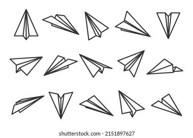 Various Hand Drawn Paper Planes Black Stock Vector (Royalty Free ...