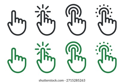 Various hand gestures are shown in outline form, with some indicating interaction through light effects.