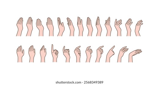 Various hand positions. Different kinds of hand pose