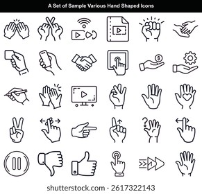 Various Hand Shaped Icon Set