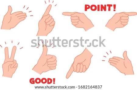 Various hand shapes illustration set