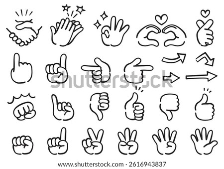 Various hand sign icon sets, vector illustration