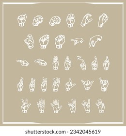Various hand sign. Symbol sign to  communication