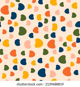 Various hand-drawn abstract figures in a seamless pattern. Modern fashion vector illustrations in retro style.