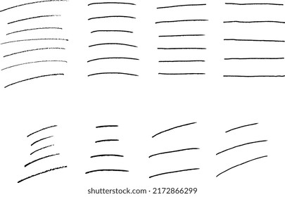 Various handwritten lines, line materials like those written with a pencil or pen, ruled lines and headings