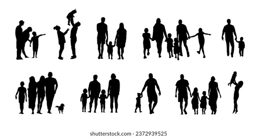 various happy family silhouette collection