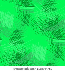 Various Hatches. Seamless Pattern with chaotic Hand Drawn Lines. Trendy Background for Paper, Wallpaper, Underwear. Vertical, Horizontal and Diagonal Strokes. Grunge Vector Texture