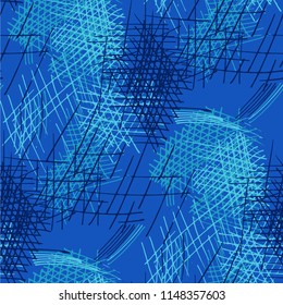 Various Hatches. Seamless Pattern with chaotic Hand Drawn Lines. Vintage Background for Paper, Wallpaper, Underwear. Vertical, Horizontal and Diagonal Strokes. Grunge Vector Texture