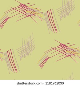 Various Hatches. Seamless Pattern with chaotic Hand Drawn Lines. Trendy Background for Paper, Print, Underwear. Vertical, Horizontal and Diagonal Strokes. Grunge Vector Texture