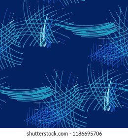Various Hatches. Seamless Pattern with chaotic Hand Drawn Lines. Vintage Background for Cloth, Wallpaper, Linen. Vertical, Horizontal and Diagonal Strokes. Grunge Vector Texture