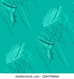 Various Hatches. Seamless Pattern with chaotic Hand Drawn Lines. Trendy Background for Calico, Fabric, Print. Vertical, Horizontal and Diagonal Strokes. Grunge Vector Texture