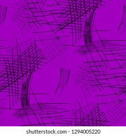 Various Hatches. Seamless Pattern with chaotic Hand Drawn Lines. Vintage Background for Cloth, Dress, Tablecloth. Vertical, Horizontal and Diagonal Strokes. Grunge Vector Texture