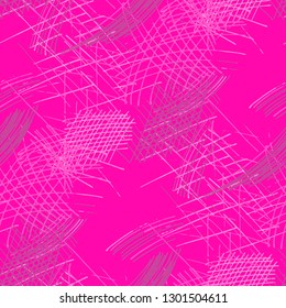 Various Hatches. Seamless Pattern with chaotic Hand Drawn Lines. Retro Background for Calico, Paper, Print. Vertical, Horizontal and Diagonal Strokes. Grunge Vector Texture